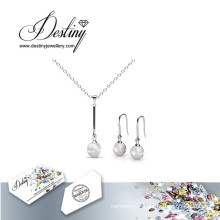 La valeur destin bijoux cristal de Swarovski suspendus perles pendentif et boucles d’oreilles